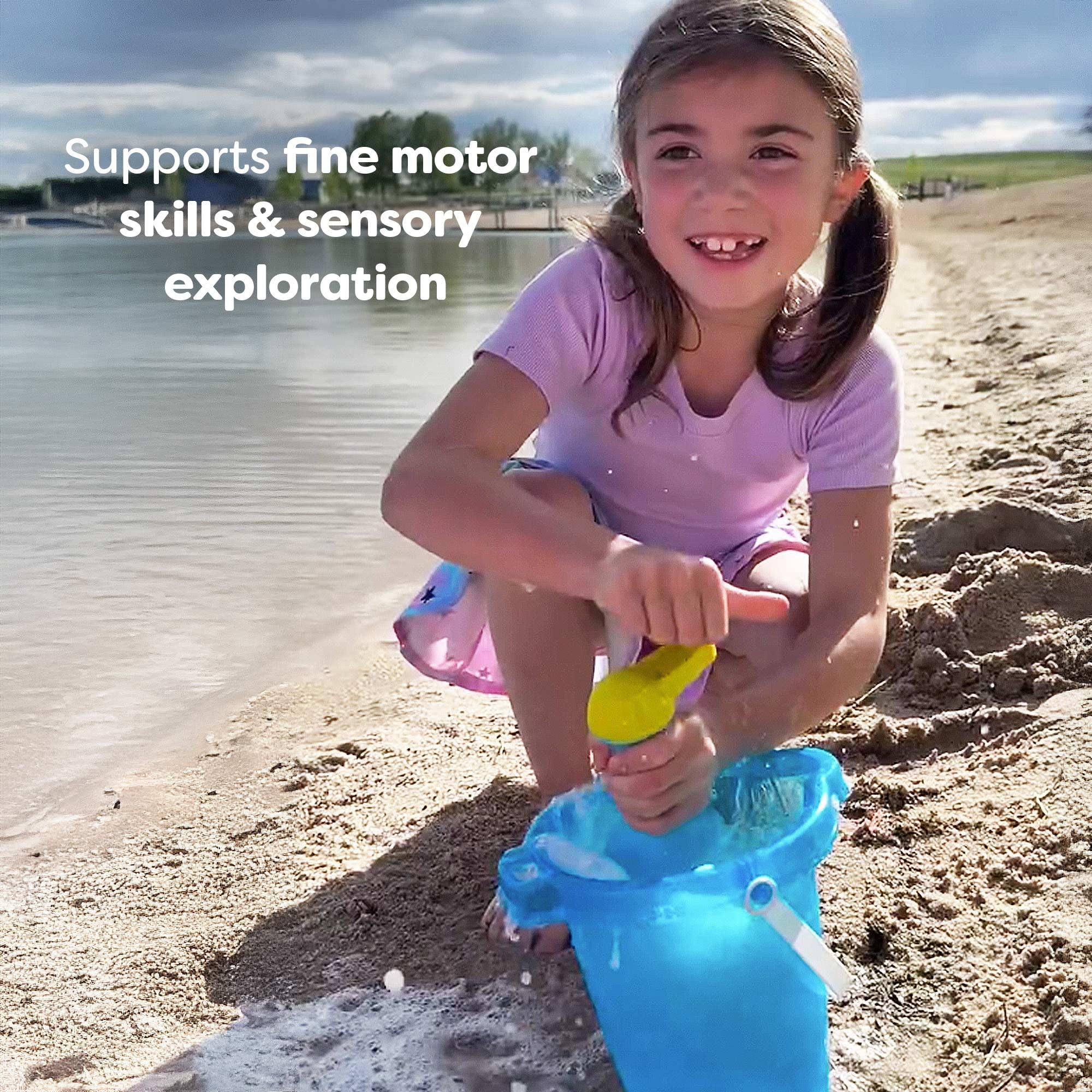 HABA Toddler Bath Toys: Bubble Bath Kids Whisk - for Kids' Sensory Play, Motor Skills, and Bath Time Fun, Blue