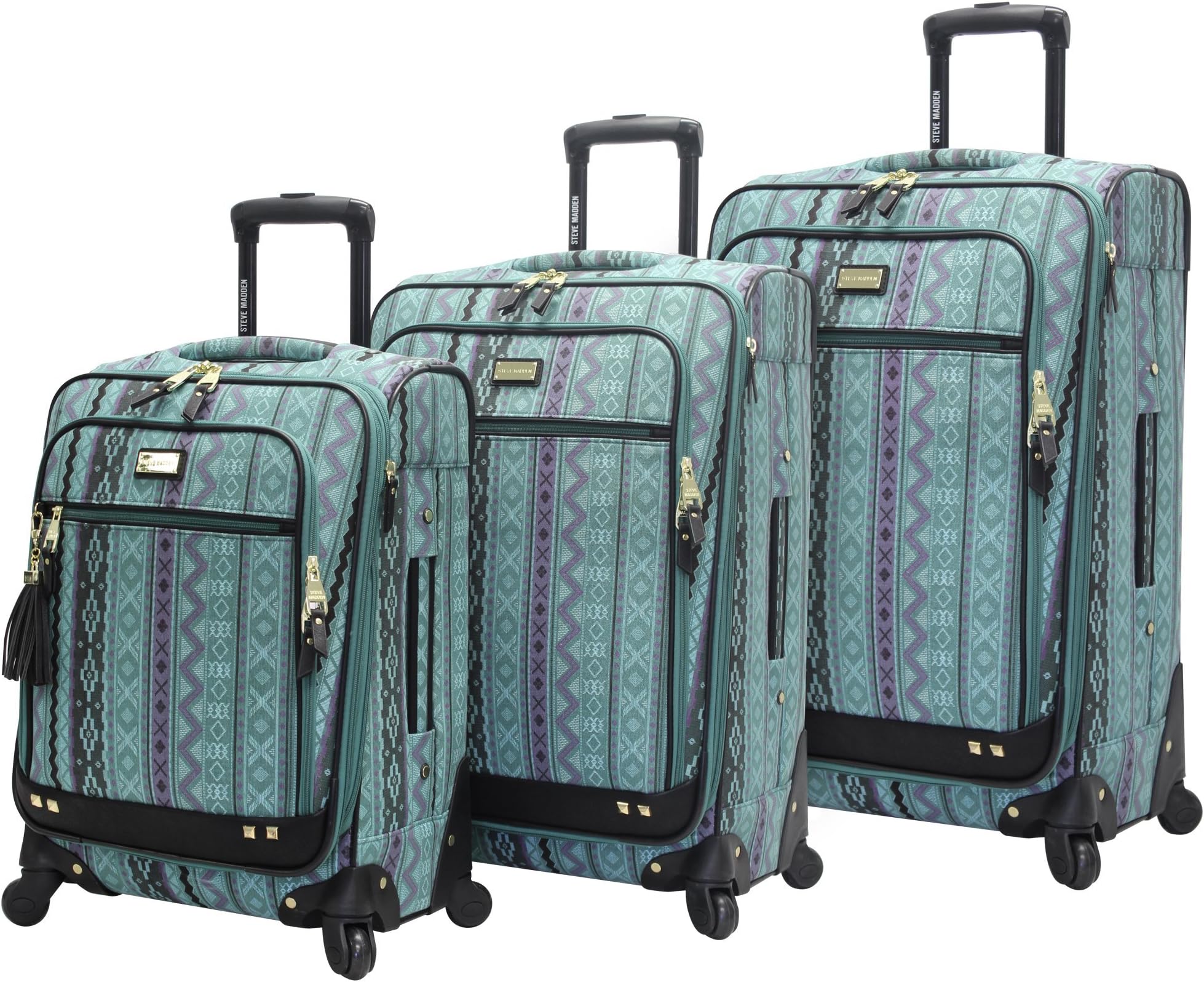 Steve Madden Luggage 3 Piece Softside Spinner Suitcase Set Collection