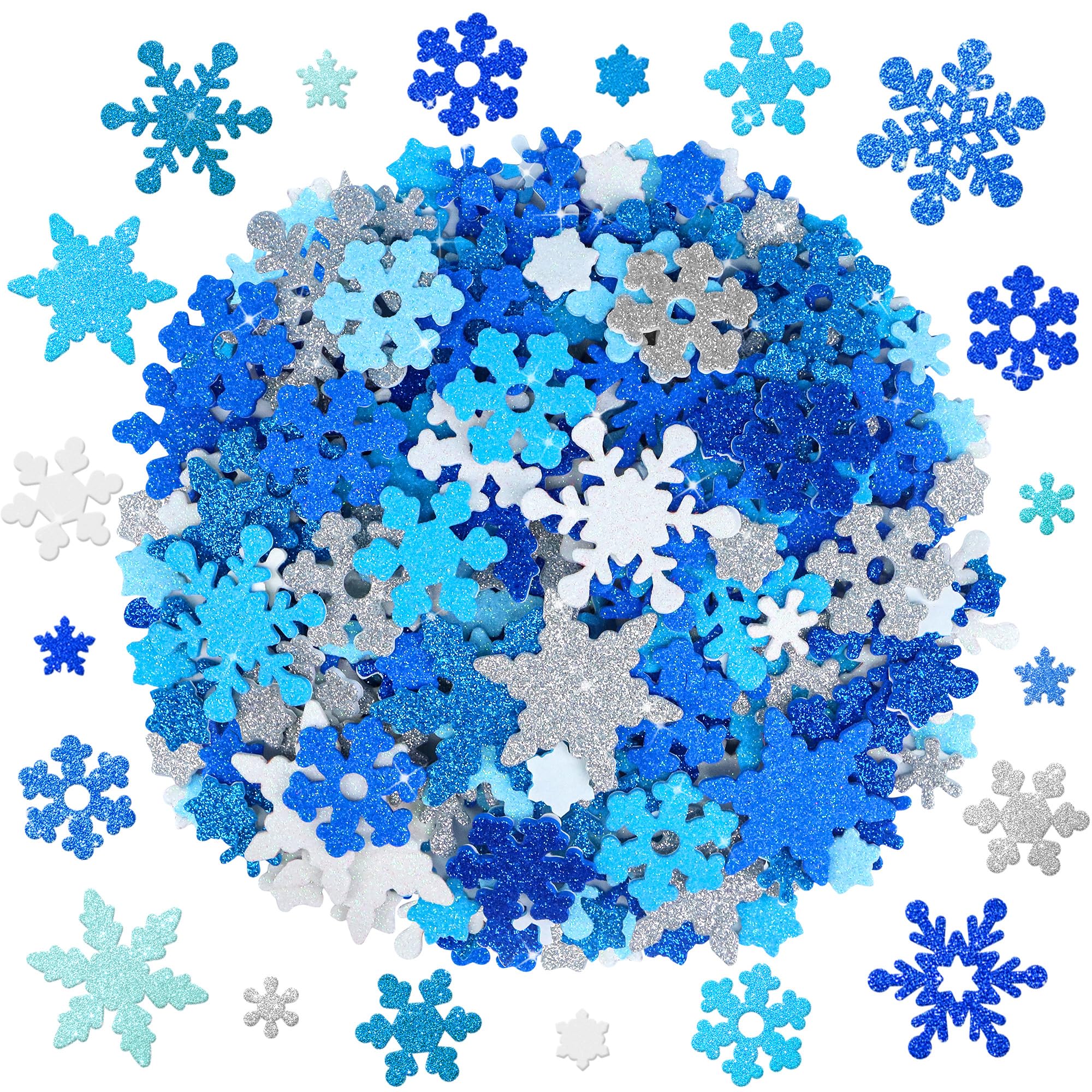 Photo 1 of 576 Pcs Snowflakes Stickers,Glitter Foam Stickers for Crafts,Winter Frozen Snowflake Self-Adhesive Sticker for Kids DIY Craft Project Greeting Cards Scrapbook Christmas New Year Holiday Party Decor