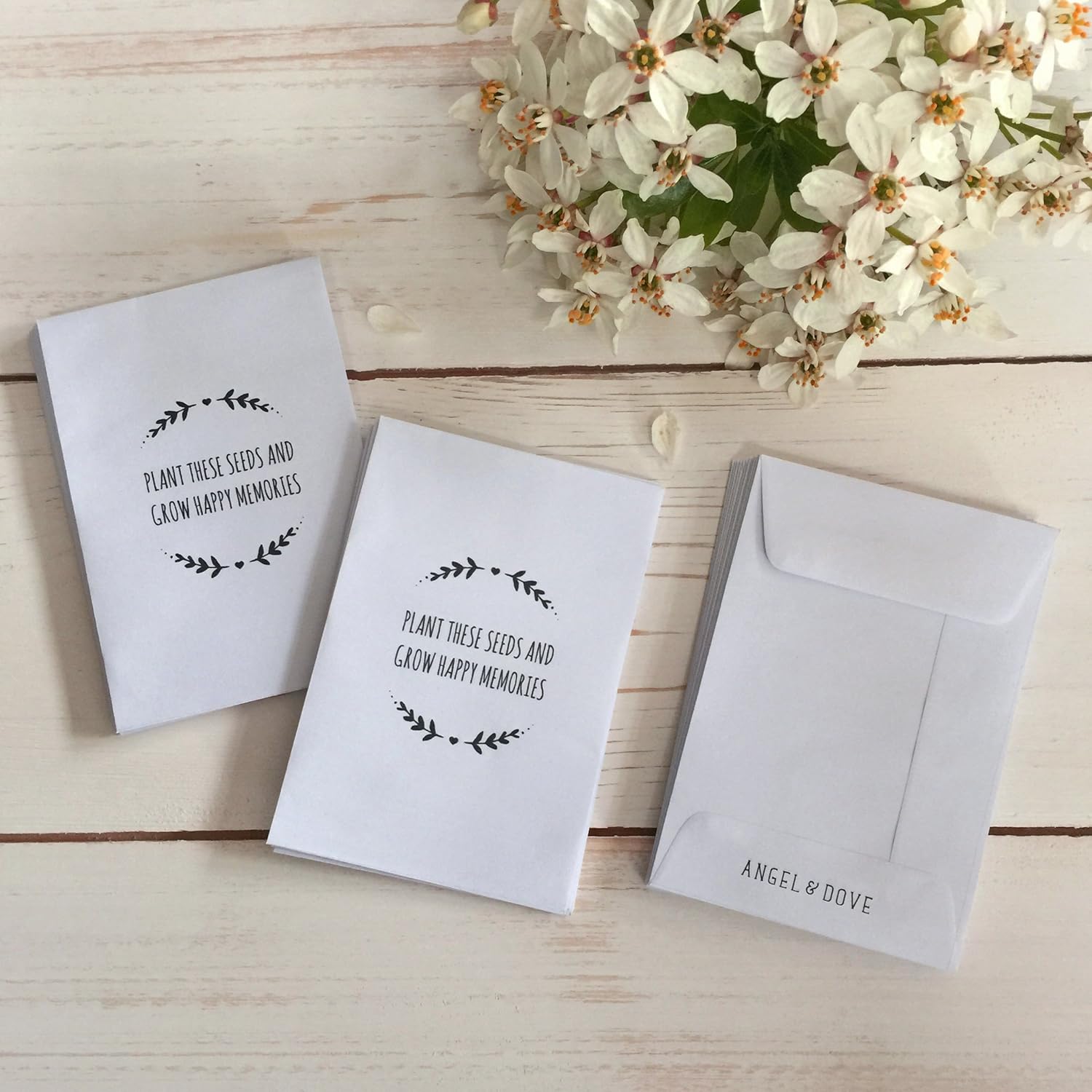 ANGEL & DOVE 25 'Grow Happy Memories' Mini Unfilled Seed Packet Funeral Favour Envelopes (Seeds Not Included) - Image 5