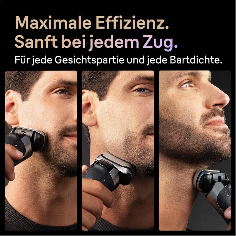 Rasierer Herren Elektrisch Series 9 PRO+, 9617psi, Silber Elektrorasierer, Barttrimmer, 60 Min. Akku, Wasserdicht, Made in Germany, Inkl. Reiseetui, Ladestation Und Extra Scherkopf