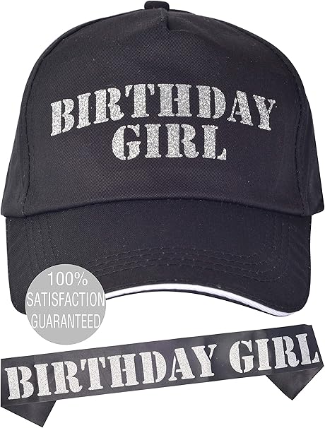 Amazon Com Birthday Girl Baseball Cap And Sash Silver Funny