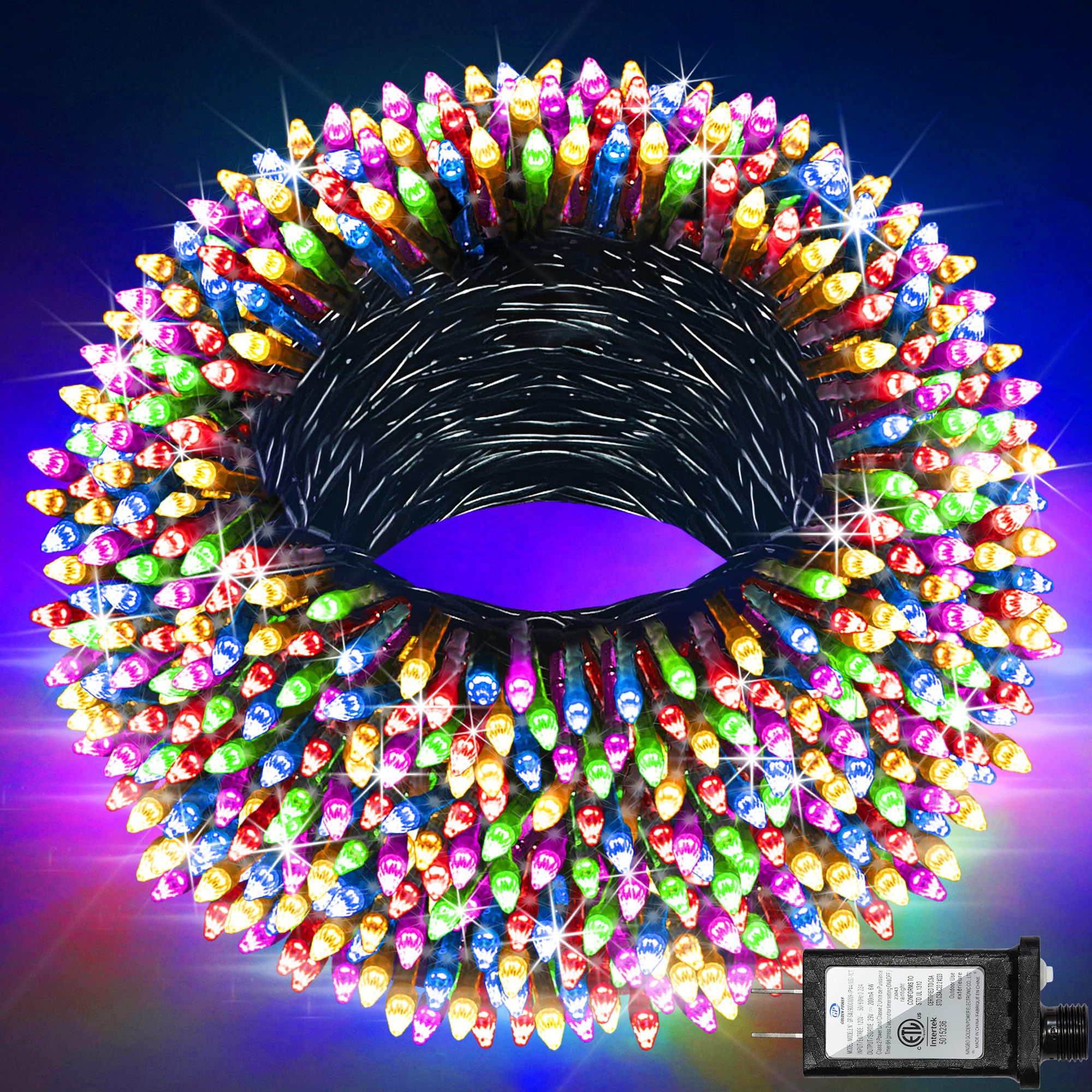 Photo 1 of 1500 LED Christmas Lights Outdoor with 12 Modes, 470FT Green Wire Christmas String Fairy Lights with Timer & Dimmable, Waterproof Twinkle Tree Lights for House Party Wedding Xmas Decor, Multicolor
