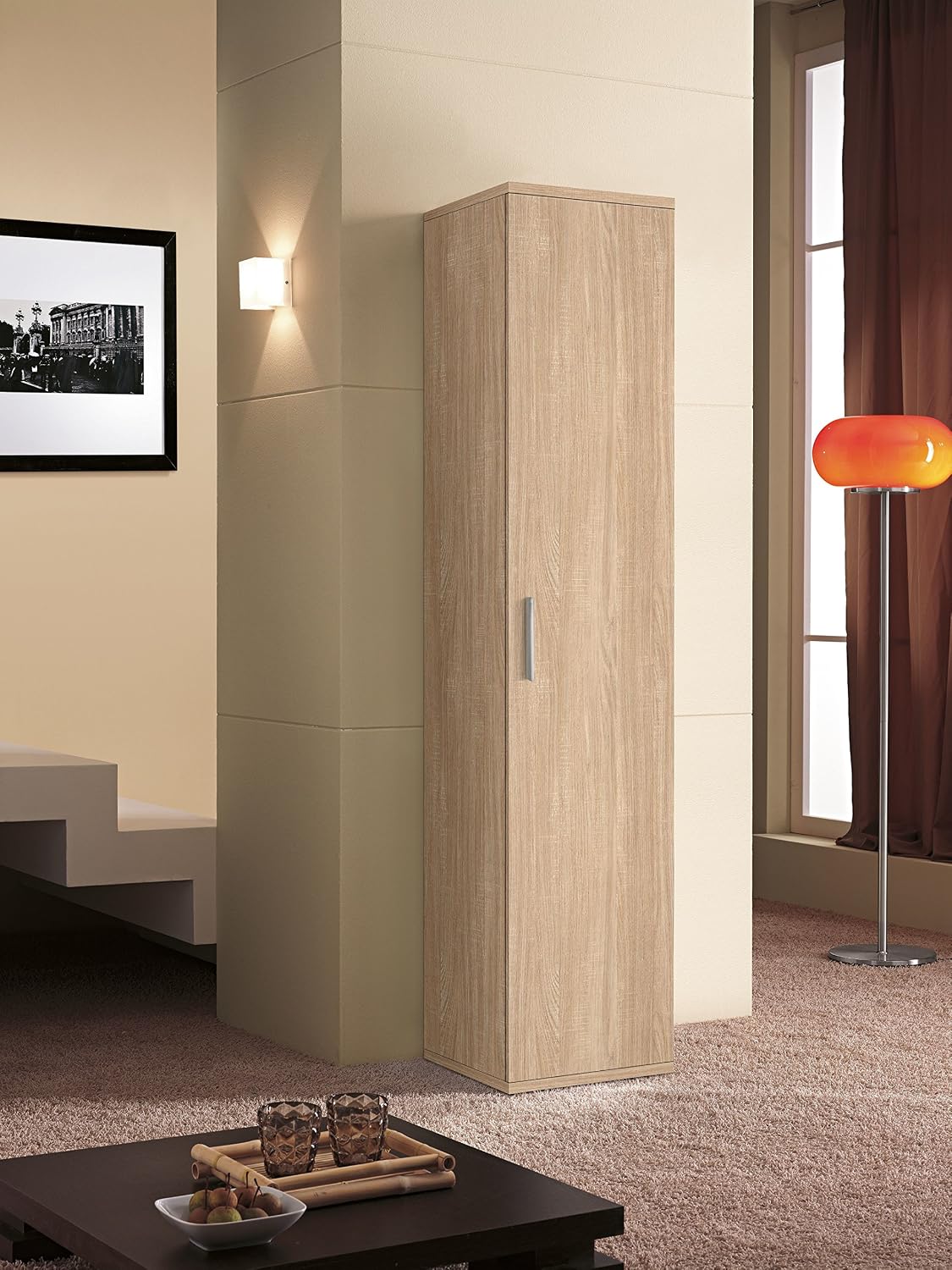 40x36 178h 1 Porte Inhouse Srls Armoire Moderne En Bois Avec 4 Etageres Reglables Blanc Raye Ameublement Et Decoration Meubles 40x36 178h 1 Porte Inhouse Srls Armoire Moderne En Bois Avec 4 Etageres Reglables Blanc Raye Ameublement Et Decoration Meubles