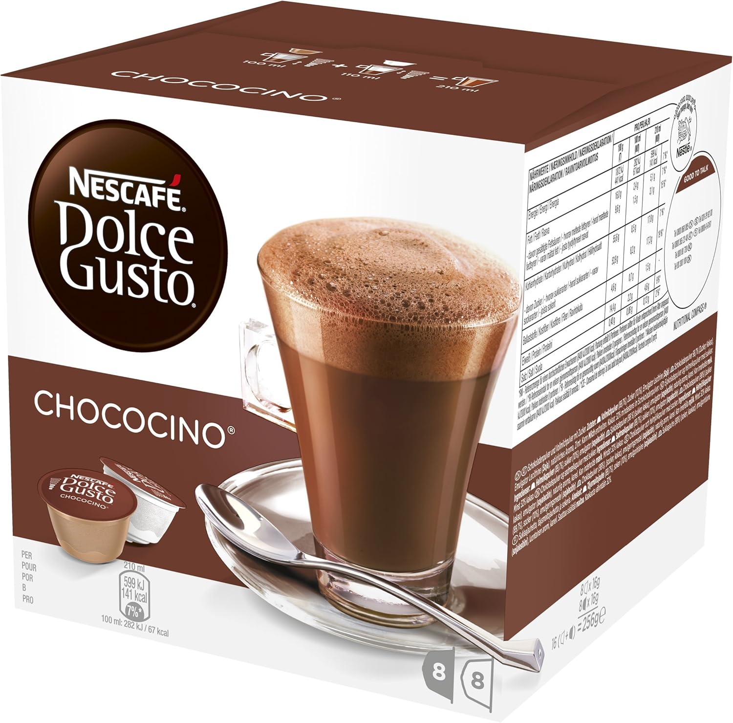 NESCAFÉ Dolce Gusto Café Chococino, Pack de 3 x 16 Cápsulas ...