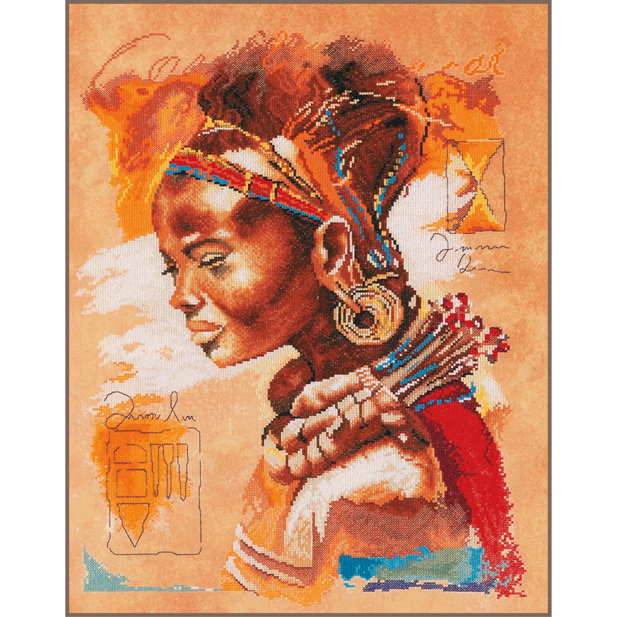 Lanarte Counted Cross Stitch Kit: African Woman, NA, 39 x 49cm