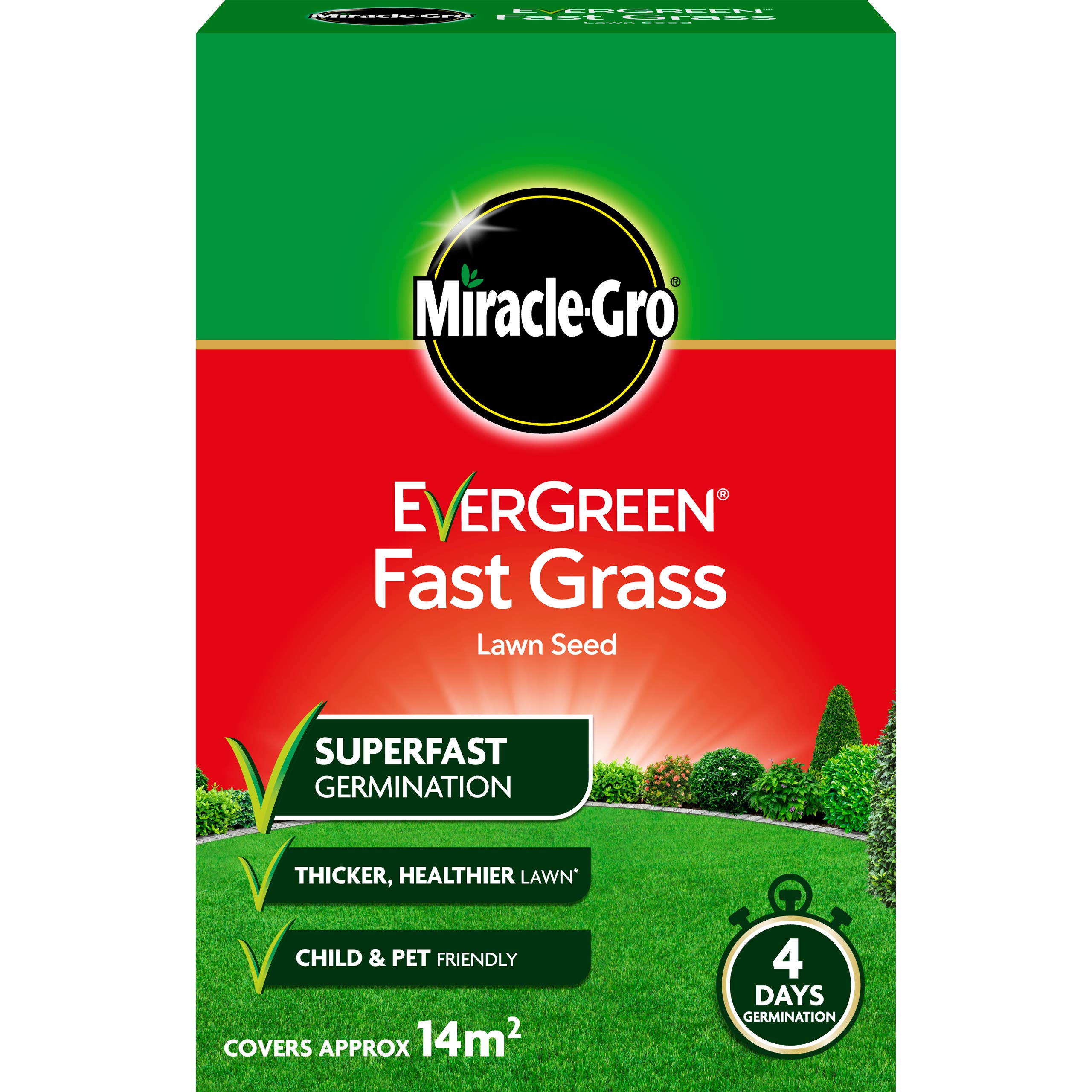 Miracle-Gro EverGreen Fast Grass Lawn Seed 420 g - 14 m2, Nylon/A