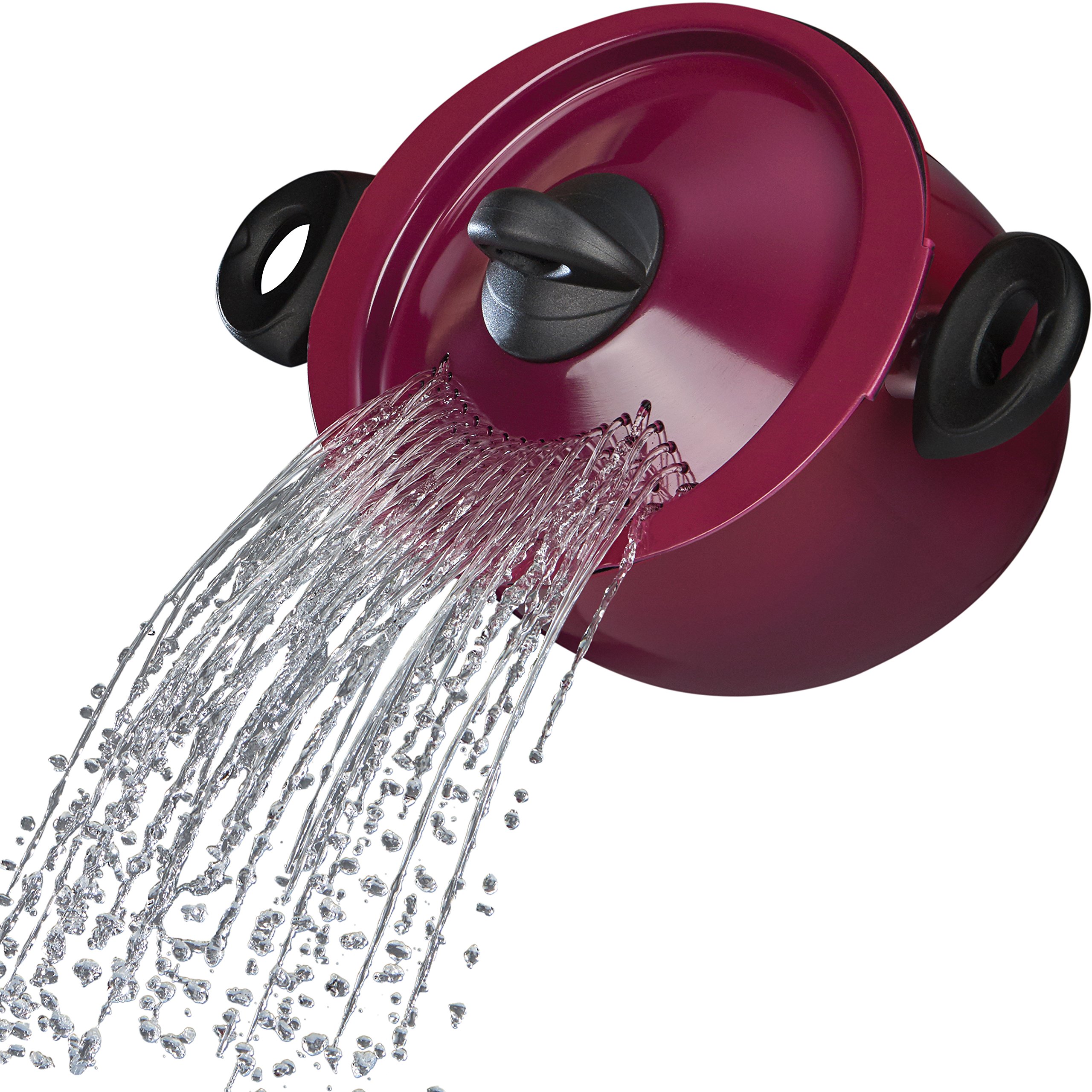 Bialetti 07549 Oval 5 Quart Pasta Pot with Strainer Lid, Black