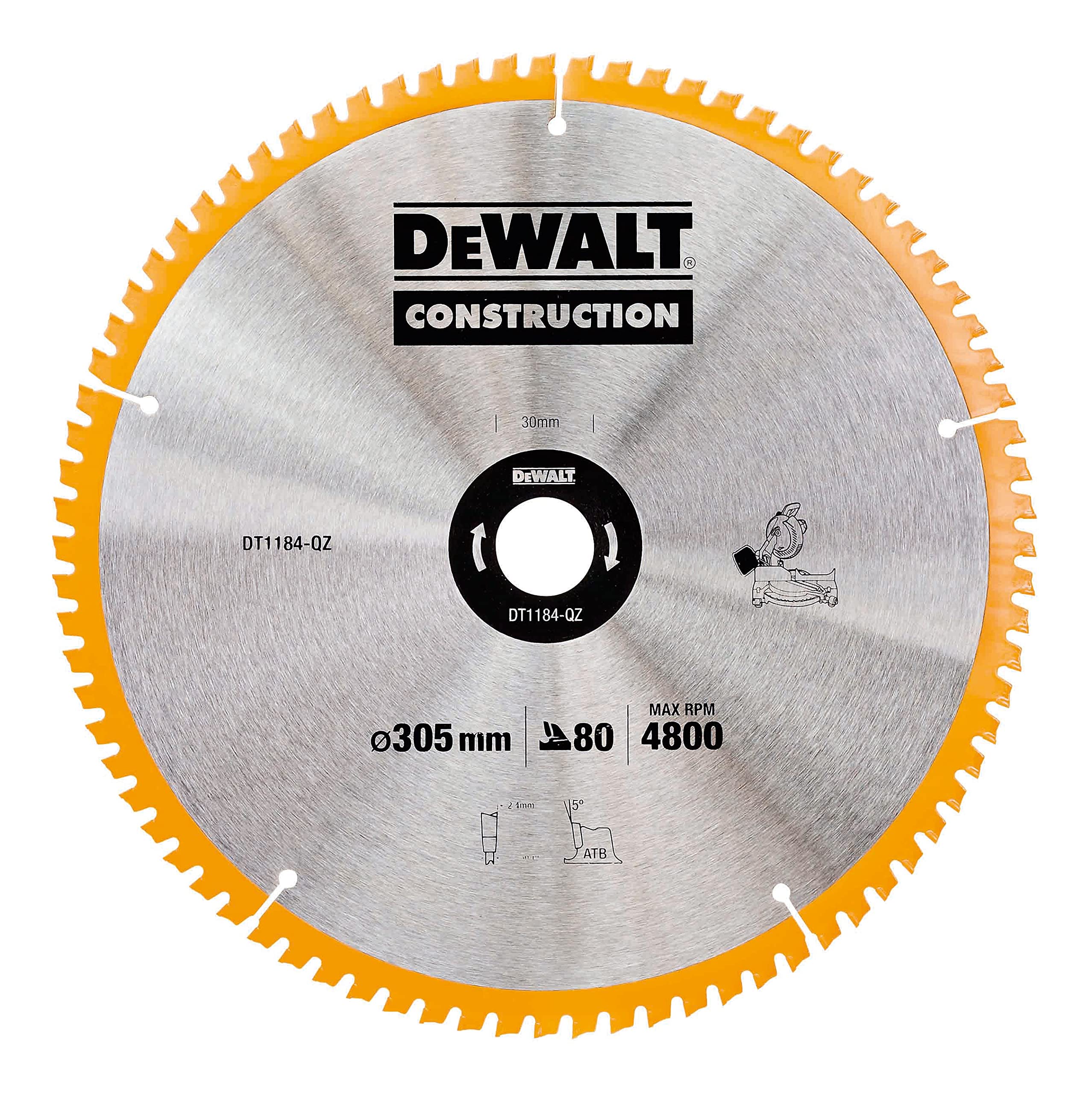 Dewalt DT1184-QZ Accessories Construct KSB Stationaer, 305 mm x 30 mm x 2.41 mm, 80WZ
