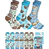 Jeere 3 Pairs Funny Socks for Women Men Teen Novelty Cute Printed Sock Gifts Box for Christmas Stocking Stuffers Birthday
