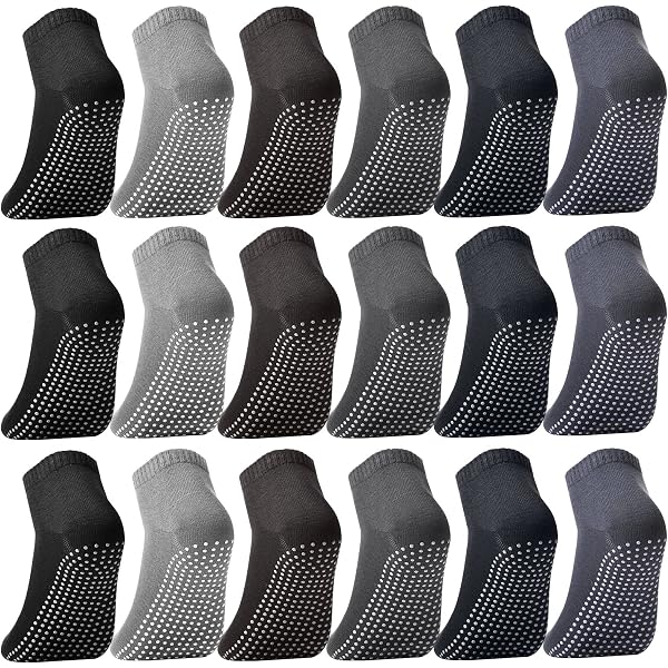 12 Pairs Double Sided Hospital Socks With Grips Fall