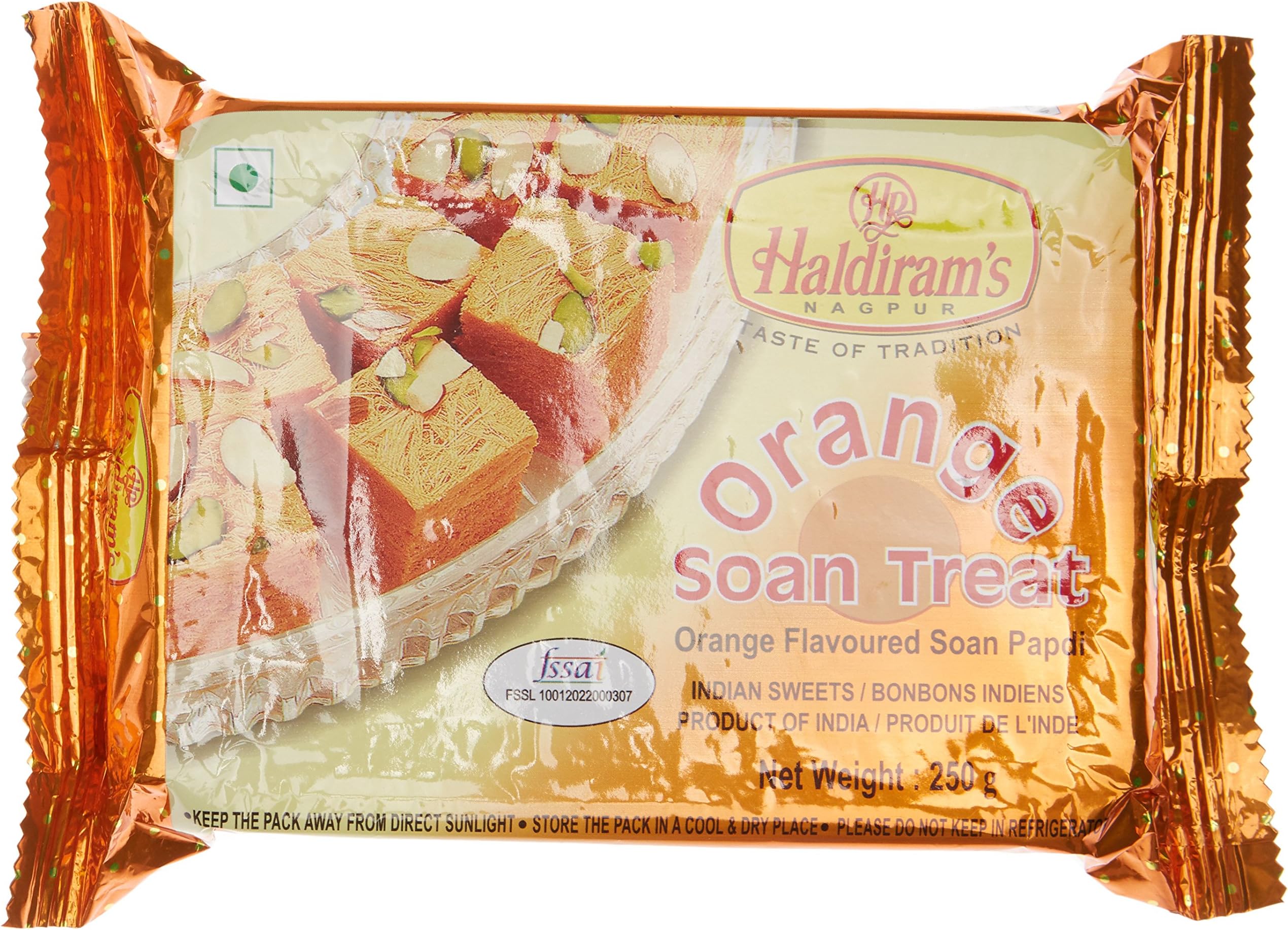 Haldiram's Nagpur Orange Soan Papdi, 250g