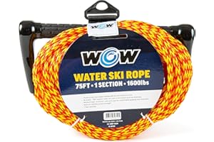 WOW Sports - Water Ski Rope for Wakeboard, Wakesurf, & Water Skiers - 75 ft - UV Treated - W/Floating Handle
