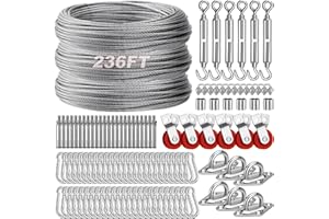 TRUCFUSION Batting Cage Cable Kit for 35FT/55FT/70FT Nets, Batting Cage Netting Wire Tension Kit, DIY for Backyard/Facilities/School Baseball Softball Hitting Tunnels