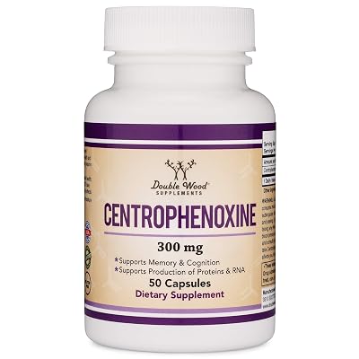 Double Wood Centrophenoxine Capsules 300mg, 50 Count, Third Party Tested Aging Brain Support Supplement Manufactured in The USA Nootropic for Memory