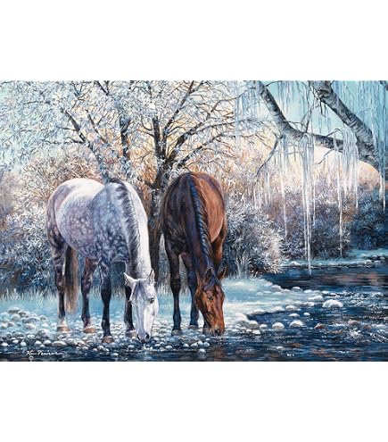 Cobble Hill Puzzle 500 Pezzi "Canoe Lake" | Paesaggio Tramonto Sul Lago Con Falò, Poster Incluso, 49x68 Cm, Per Adulti E Bambini 12+