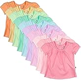 HonestBaby Baby-Girls 5-Pack Puff Sleeve T-Shirts 100% Organic Cotton Baby, Toddler, Little Kid, Girl
