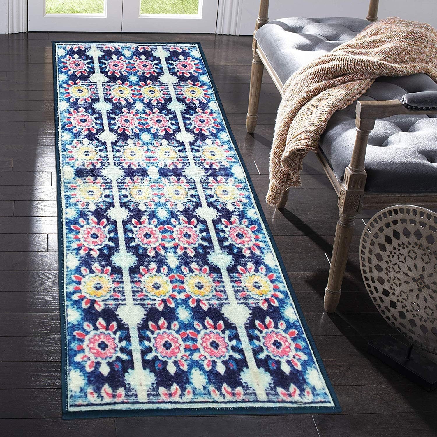 Status Contract Polypropylene Anti Skid Runner for Living Area | Rug for Bedroom |Rug for Dining Kitchen | Rug for Dining Table | Rug for Floor with Anti Slip Backing- 56X140 CM, Multi