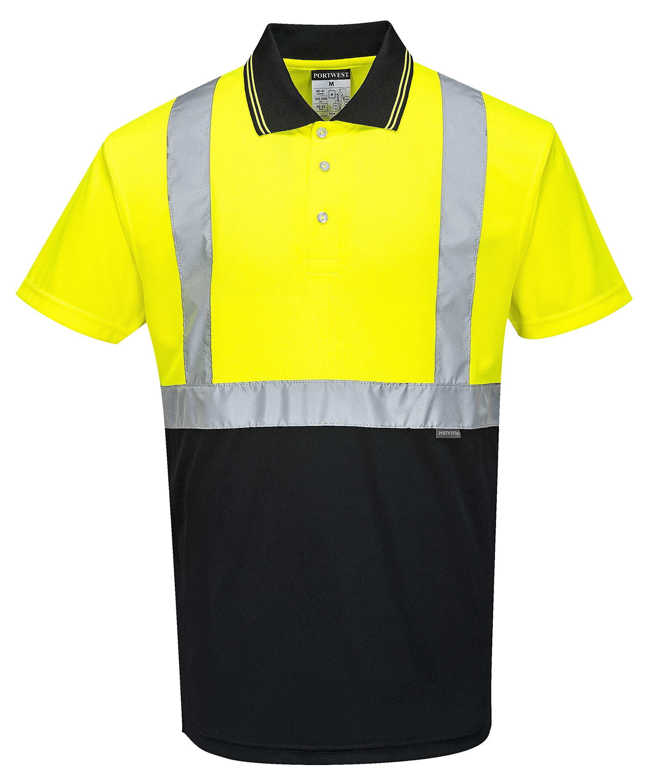 Portwest Two-Tone Polo, Size: S, Colour: Yellow/Black, S479YBRS