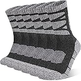 Tphon Mens Cotton Boot Crew Socks, 3 Pairs Thermal Cushioned Socks Moisture-Wicking & Reinforced for Hiking Walking Outdoor