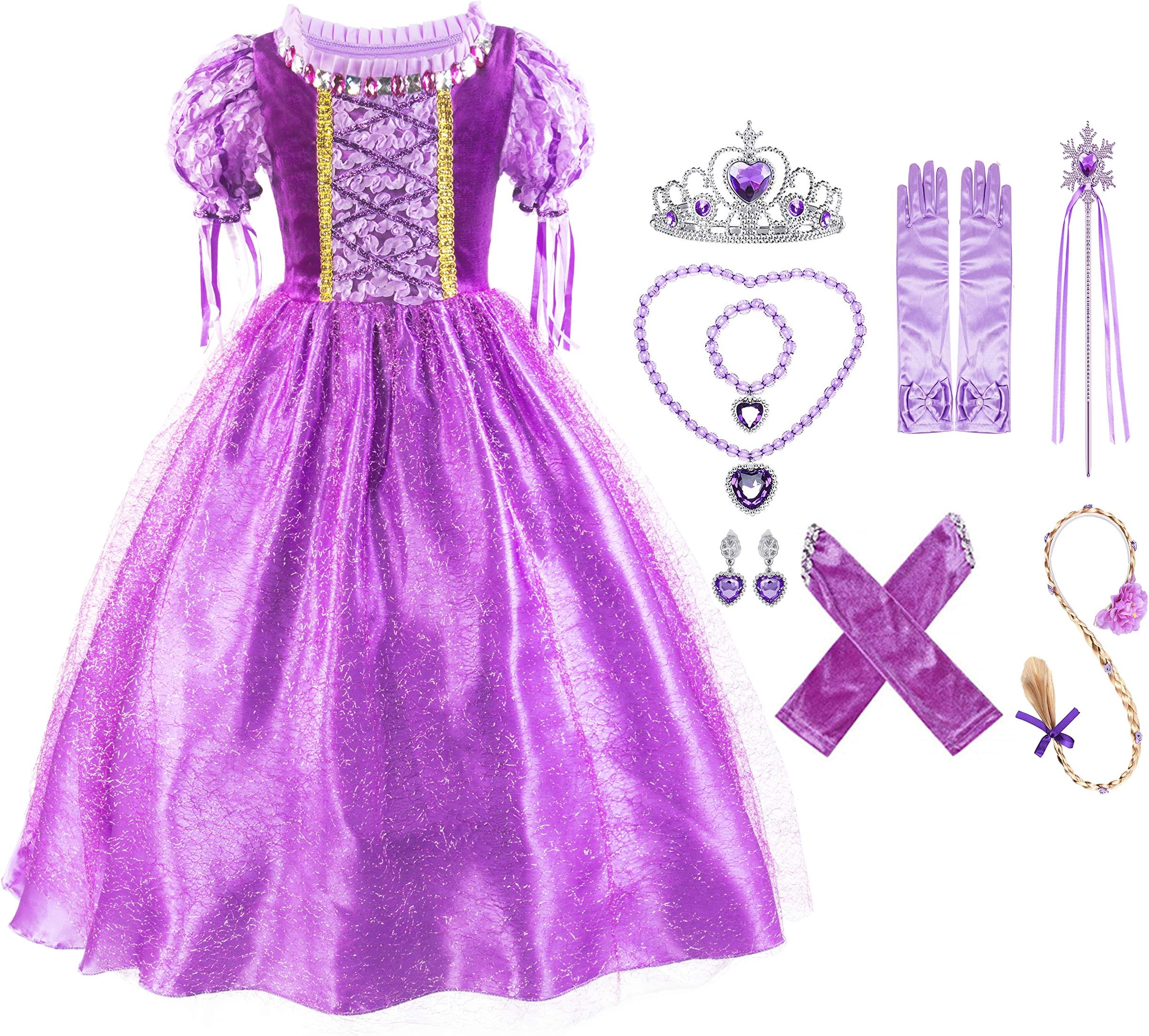 Okidokiyo Little Girls Princess Costume Mesh Sleeve Party Dress