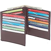 Bullz Hipster Wallet for Men | Genuine Leather Trifold Mens Wallet Credit Card Holder (Brown)