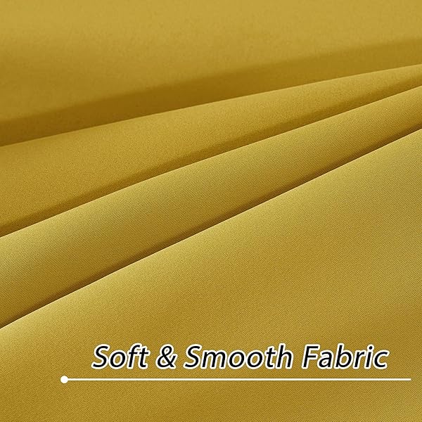 ROOM DARKENING CURTAINS 94 INCHES LONG GROMMET THERMAL INSULATED DRAPES WINDOW TREATMENT CURTAINS FOR BEDROOM(2 PANELS, W52 X L94 INCH, GOLDEN PALM)