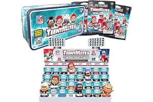 Teenymates Party Animal NFL 2025 Series 14 Collector Tin, 7 Figures (Includes Robot Referee), 1 Inch Tall, Team Colors