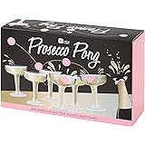 Talking Tables Prosecco Pong Classic Party Game containing 12 Plastic Prosecco Glasses and 3 Pink Pong Balls for Birthdays, Celebrations, Parties