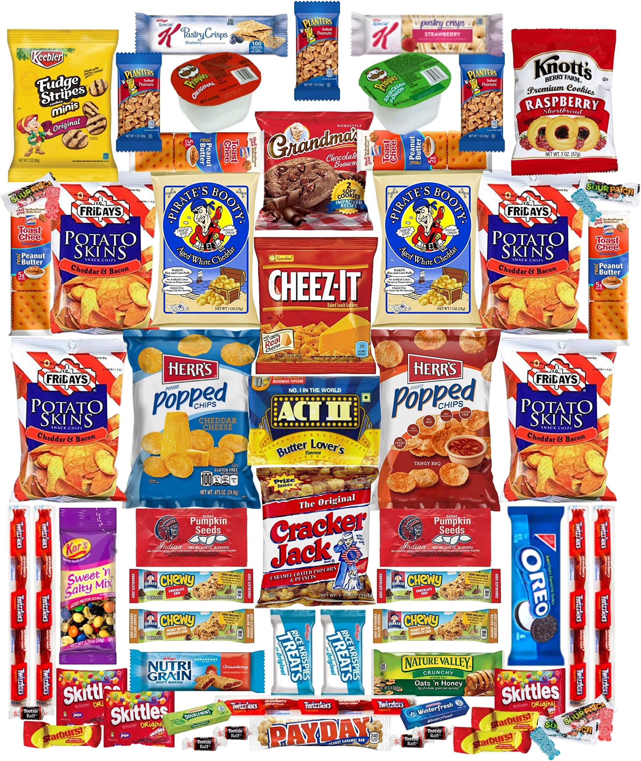 Snack Variety Pack | Cookies, Candy, Nuts, Crackers and Chips Snack Pack | Perfect Lunch Snacks or Office Snacks