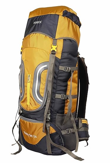 TRAWOC 60L Travel Backpack for Outdoor Sport Camp Hiking Trekking Bag Camping Rucksack HK005 (Yellow) 1 Year Warranty