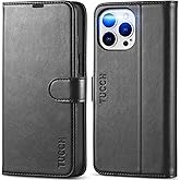 TUCCH Case Wallet for iPhone 14 Pro Max 6.7", RFID Blocking 4 Card Holder Stand [Shockproof TPU Interior Shell] PU Leather Magnetic Protective Flip Cover, Black