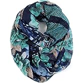 Scarfand's Romantic Rose Prints & Floral Patterns Lightweight Infinity Fashion Scarves Wraps