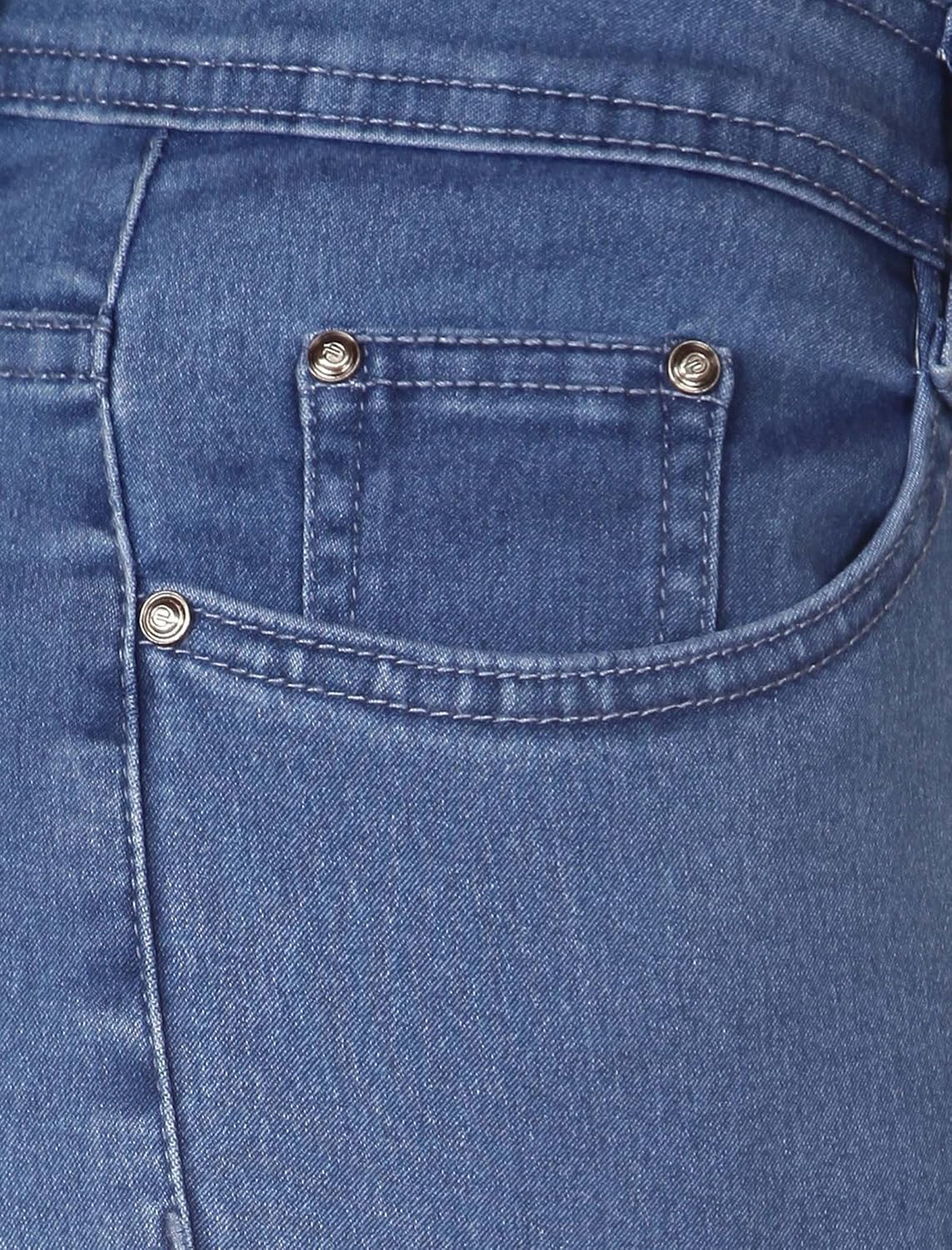 flirt nx women's stretchable mid blue capri