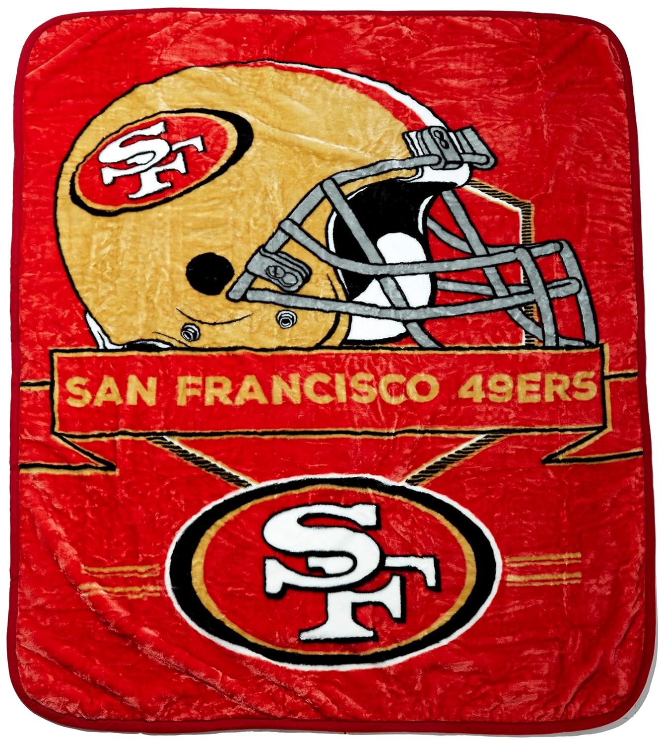 NFL San Francisco 49ers Prestige Plush Raschel Throw 60 x 80