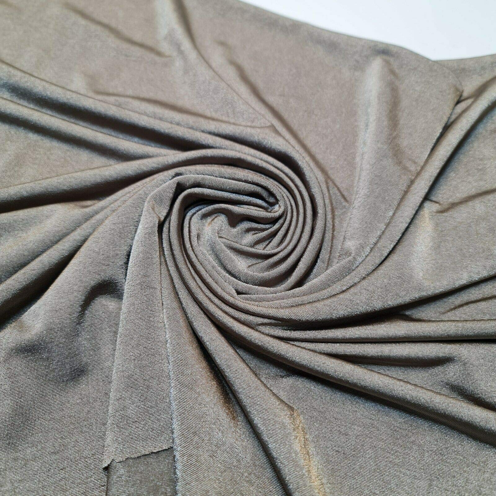 Plain/Printed ITY Spandex Jersey Elastane Stretch Dress Leggings Fabric 58" - 150cm Wide Sold As 1 Meter Pre - Cut Lengths (Light Olive) — image 1