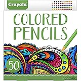 Crayola Colored Pencils, Adult Coloring, Fun At Home Activities, 50 Count, Multicolor