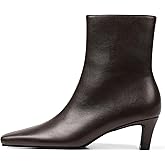 Mattiventon Fall Boots for Women Square Toe Kitten Heels Faux Suede Short Low Heel Dressy Ankle Bootice with Side Zip