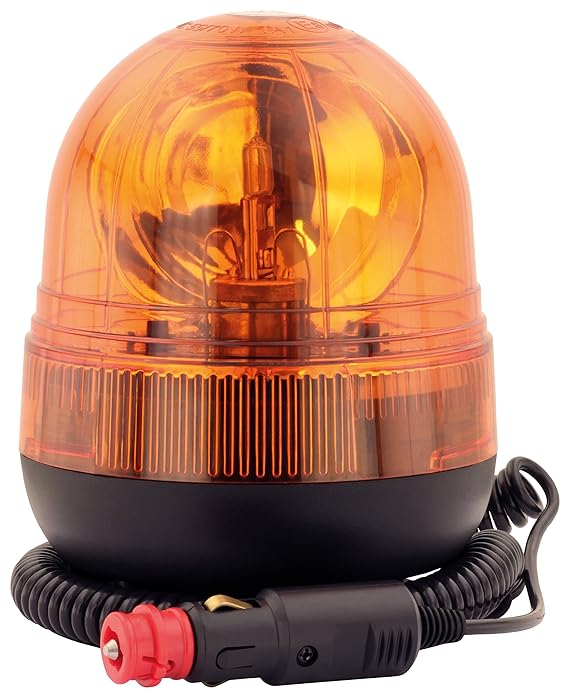 AdLuminis Halogen Rundumleuchte Orange, Ei-Form Mit Magnetfuß, Blinkleuchte 12V 24V, ECE R65 Straßenverkehr Zulassung, KFZ Wa