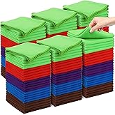 PioFiber Microfiber Cleaning Cloths – 150 Pack, 12"x12" Ultra Soft & Lint-Free Cleaning Towels for Kitchen, Car, Glass, Window & Home – Reusable Microfiber Rags