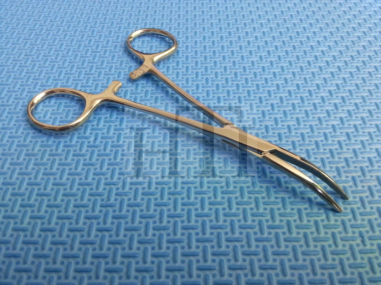 HTI BRAND Dog CAT PET Hair Puller Remover Stainless Steel HEMOSTAT Locking Forceps 5.5" Curved Full Serrated