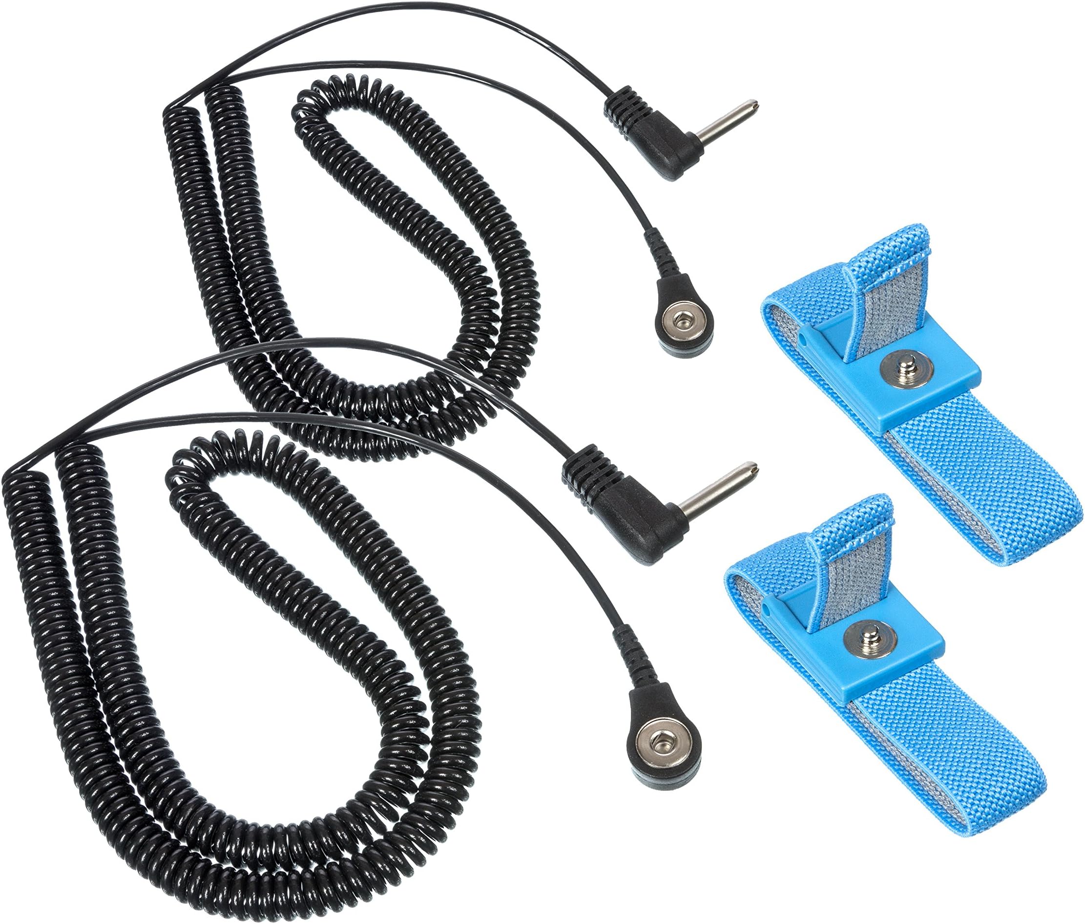 Assurance Designed Grounding Wrist Strap 2 Pack. Use for Earth Connection & EMF Radiation - Use for Desk, Floor, Bed, Pillow or Yoga… (1 pr, Blue)