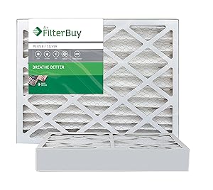 FilterBuy 17x25x4 MERV 8 Pleated AC Furnace Air Filter, (Pack of 2 Filters), 17x25x4 – Silver