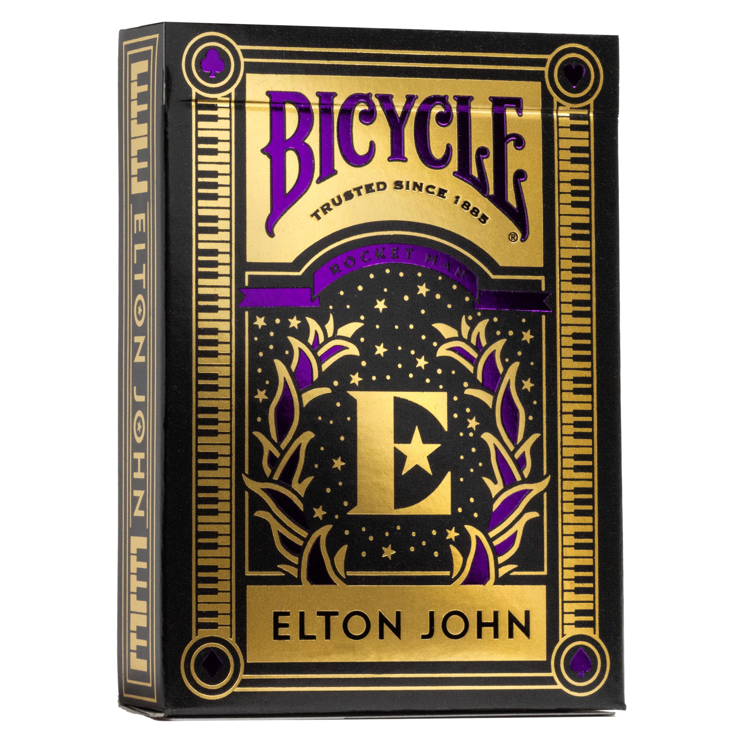 Bicycle® Elton John Playing Cards - 1 Deck, Air Cushion Finish, Professional, Superb Handling & Durability, Great Gift For Card Collectors, Yellow, 79mm x 17mm x 91mm