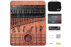 MOOZICA 36 Keys Chormatic Kalimba, Double-layer Piano Layout 36 Tines Professional Kalimba Thumb Piano, Solid Mahogany Kalimba Instrument(BKA36)