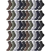JaGely 30 Pairs Wool Socks Bulk Men Thick Warm Winter Hiking Boot Knit Casual Crew Cold Weather Gifts for Women, Bright Color/ Black, Brown, Navy Blue, Green, Gray, One Size