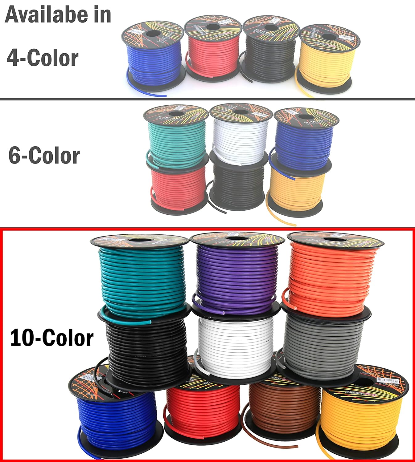 16 Gauge Low Voltage Primary Wire 6 Roll Color Pack 100 ft Roll (600 feet Total) Copper Clad Aluminum Cable for 12 Volt Car Stereo Amplifier Remote Trailer Harness Wiring. Also in 4 or 10 Color Set: Industrial & Scientific