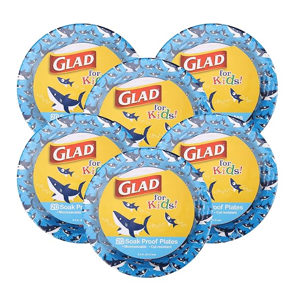 GLAD FOR KIDS 8.5 INCH ROUND PAPER PLATES,...