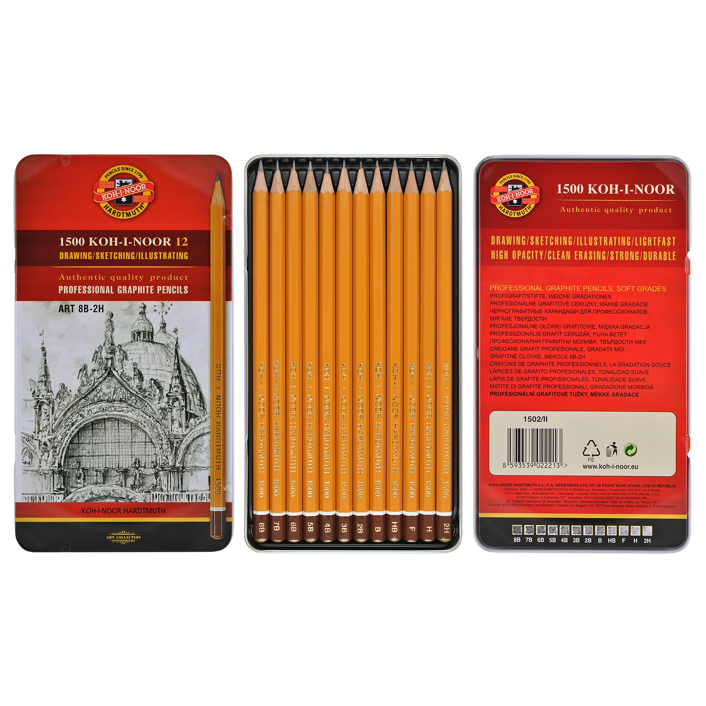 1502/11 Koh-I-Noor Art Set Soft Grades 8B-2H (Set)
