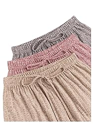 GORGLITTER Women's 3 Sets Ribbed Pajamas Set